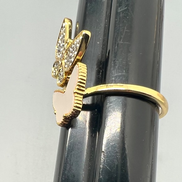 Charter Club Cubic Zirconia & MOP Double Crossover Butterfly Ring - Picture 7 of 8